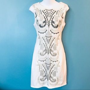 Alya White and Gray Patterned Dress